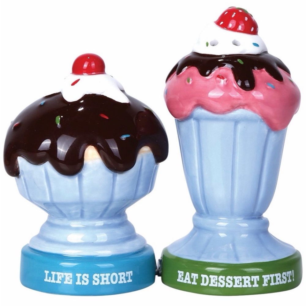 Blue Cupcake Salt and Pepper Shakers - Playful Dessert Accent
